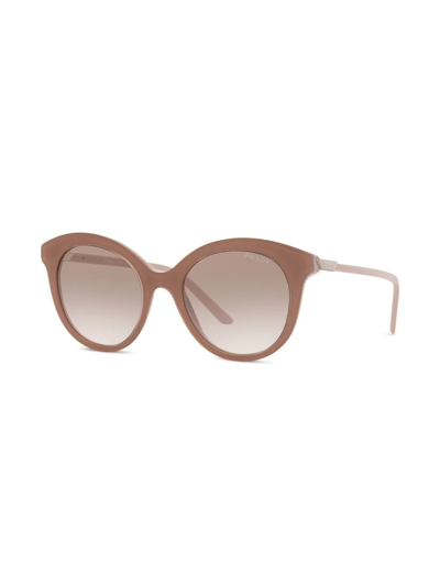 Shop Prada Pr 02ys Round-shape Sunglasses In Braun