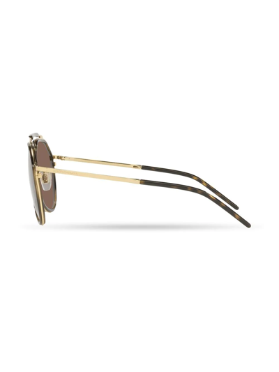Dolce & Gabbana Madison Pilot Frame Sunglasses In Braun