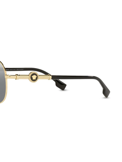 Versace Ve2236 Pilot-frame Sunglasses In Gold