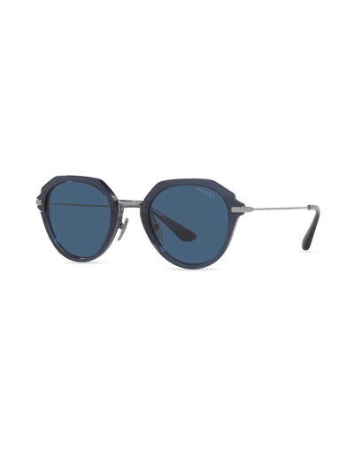 Shop Prada Pr 05ys Round-shape Sunglasses In Blau