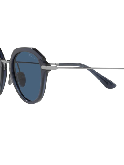 Shop Prada Pr 05ys Round-shape Sunglasses In Blau