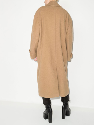 Shop Amiri Double-breasted Wool Coat In Braun