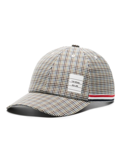 Shop Thom Browne 6-panel Houndstooth Cap In Nude