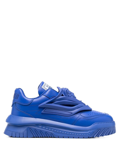 Shop Versace Odissea Low-top Sneakers In Blau