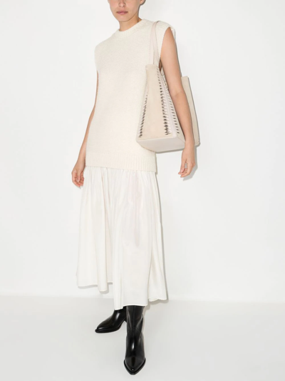 Shop Stella Mccartney Crew-neck Knitted Vest In Weiss