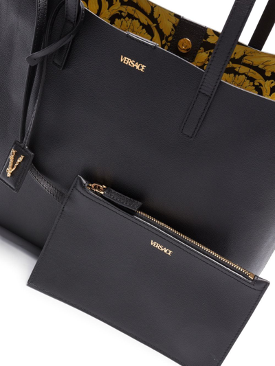 Versace Virtus Tote Bag In Nero