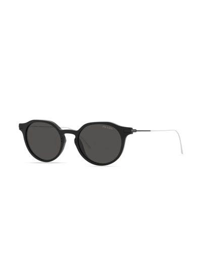 Shop Prada Pr 12ys Round-frame Sunglasses In Schwarz