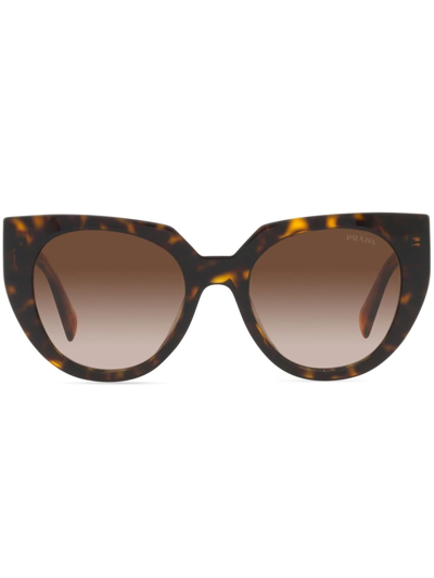 Shop Prada Pr 14ws Cat-eye Sunglasses In Braun