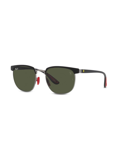 Shop Ray Ban Rb3698m Scuderia Ferrari Square Sunglasses In Schwarz