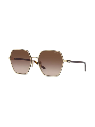 Shop Prada Pr 56ys Oversize-frame Sunglasses In Gold