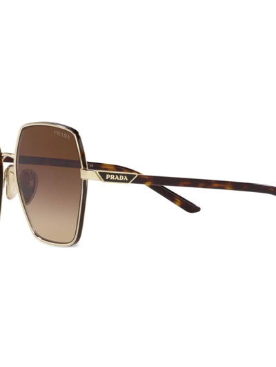 Shop Prada Pr 56ys Oversize-frame Sunglasses In Gold
