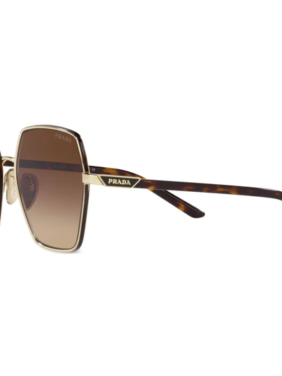 Prada Pr 56ys Oversize-frame Sunglasses In Gold