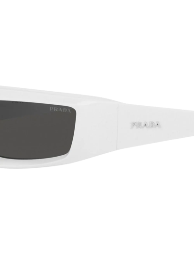 Shop Prada Pr 25ys Injected Rectangle-frame Sunglasses In Weiss