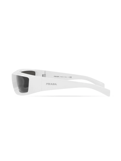 Shop Prada Pr 25ys Injected Rectangle-frame Sunglasses In Weiss
