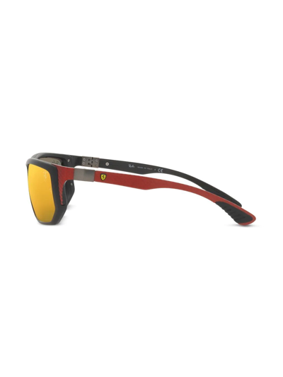 Shop Ray Ban Rb8361m Scuderia Ferrari Square Sunglasses In Rot