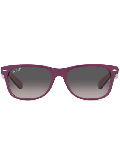 Shop Ray Ban Rb2132 New Wayfarer Square Sunglasses In Violett