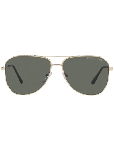 Shop Prada Pr 63xs Pilot-frame Sunglasses In Gold