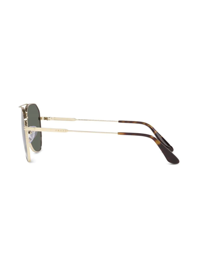 Shop Prada Pr 63xs Pilot-frame Sunglasses In Gold