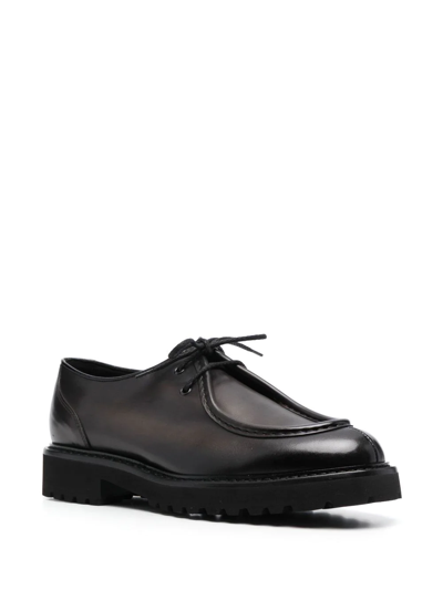 Shop Doucal's Lace-up Leather Derby Shoes In Schwarz