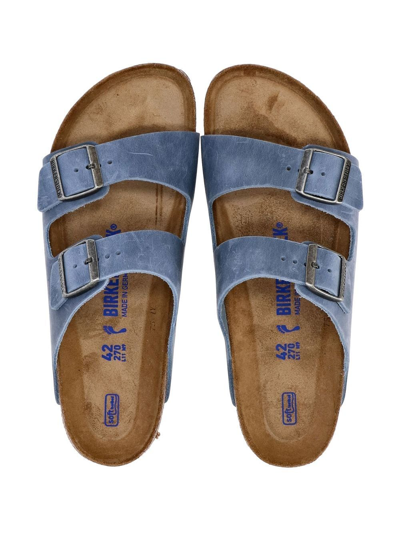 Shop Birkenstock Arizona Soft Insole Sandals In Blau