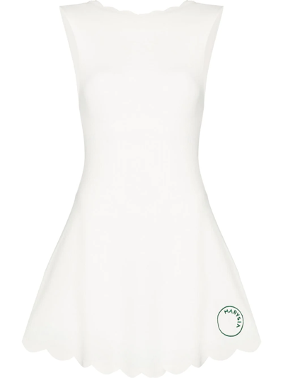 Shop Marysia Iga Scalloped-hem Mini Dress In Weiss