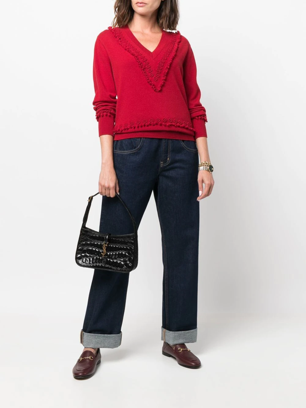 Barrie v-neck cashmere jumper - Red