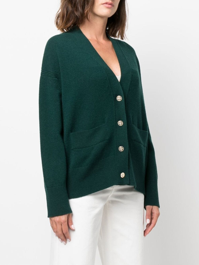 Barrie Green V-neck Cashmere Cardigan In Green