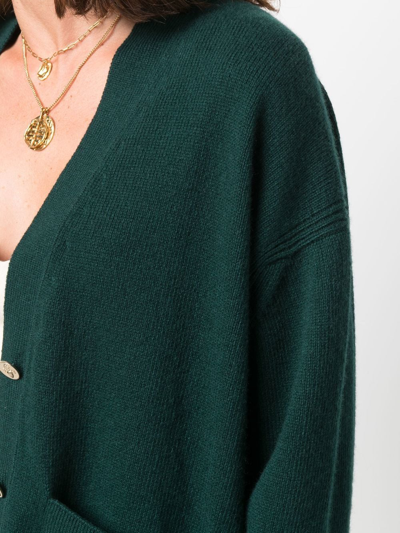 Barrie Green V-neck Cashmere Cardigan In Green