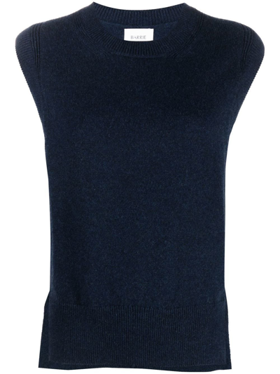 Shop Barrie Sleeveless Cashmere Knit Top In Blue