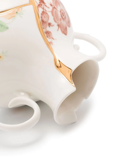 Seletti X Marcantonio Raimondi Malerba Kintsuji Small Vase (18cm X 16cm) In Weiss