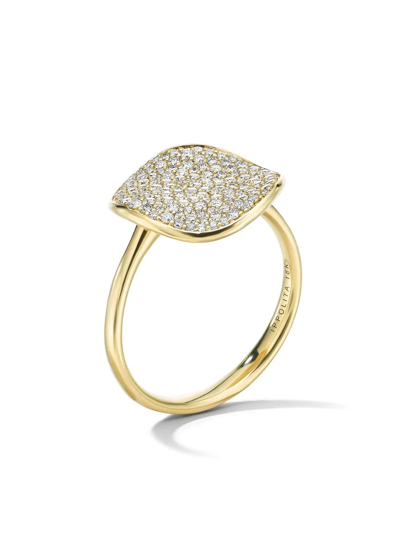 Shop Ippolita 18kt Yellow Gold Stardust Medium Flower Diamond Disc Ring