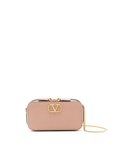 Shop Valentino Vlogo Signature Shoulder Bag In Neutrals