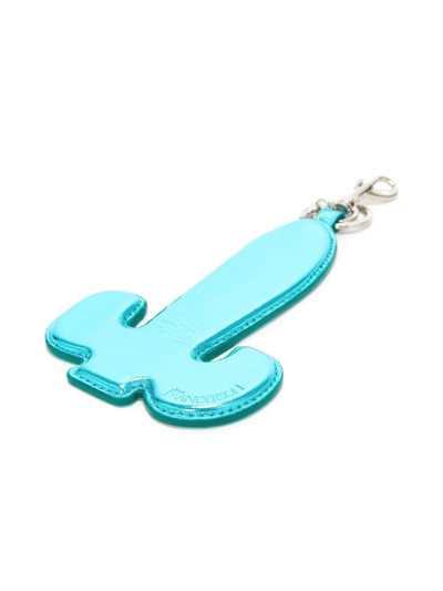 Shop Jw Anderson Cactus Metallic-finish Keyring In Blau