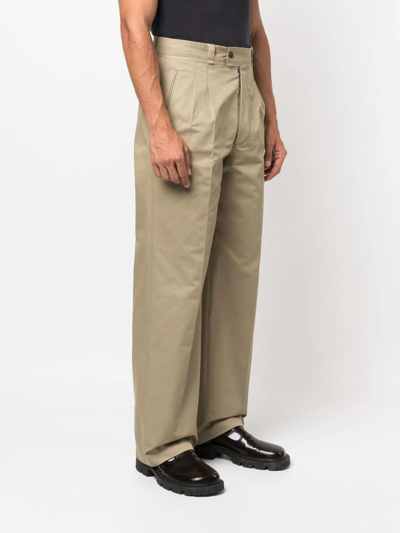 Shop Maison Margiela Gabardine Straight-leg Trousers In Neutrals