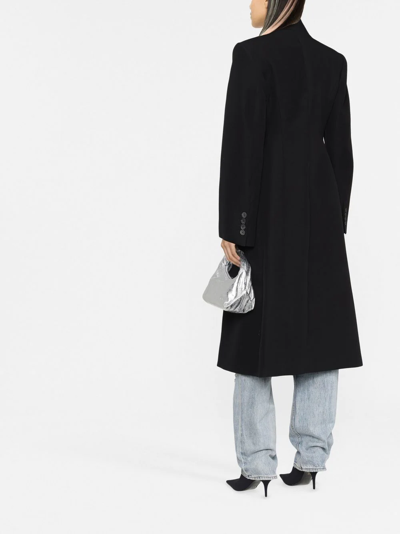 Shop Balenciaga Flared Hourglass Coat In Schwarz