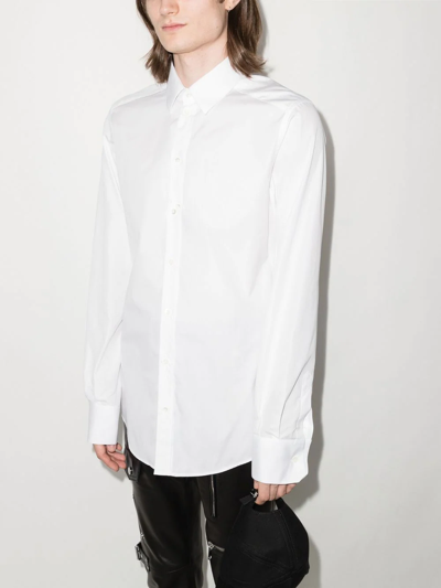 Shop Dolce & Gabbana Button-down Poplin Shirt In Weiss