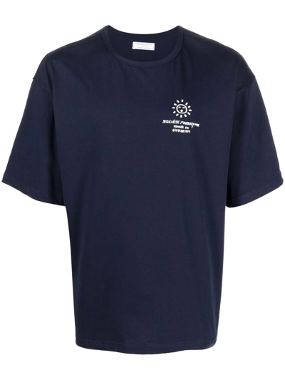 Shop Société Anonyme Logo-print Cotton T-shirt In Blue