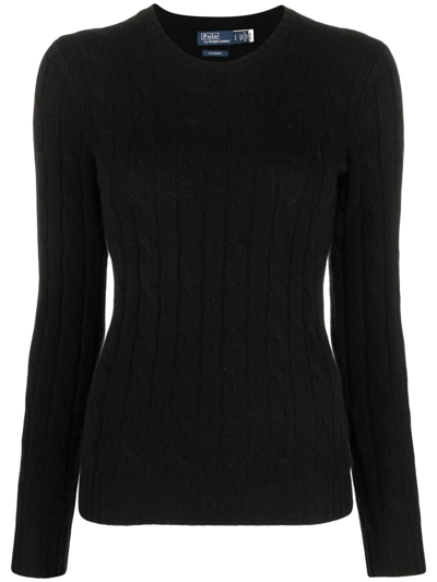 Shop Polo Ralph Lauren Julianna Cashmere Cable-knit Jumper In Schwarz