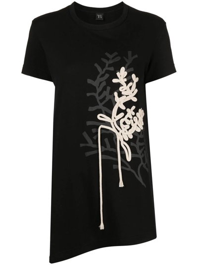 Shop Y's Rope-embellished Short-sleeve T-shirt In Black