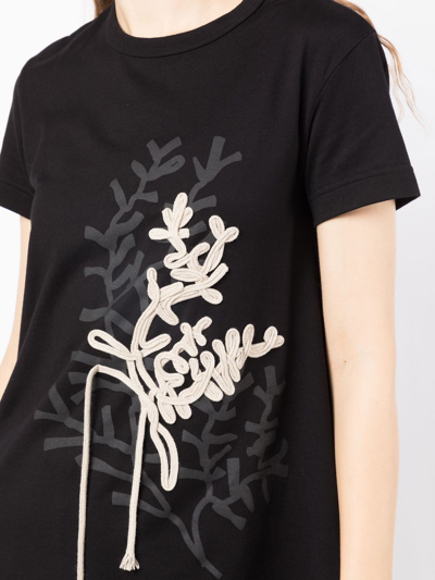 Shop Y's Rope-embellished Short-sleeve T-shirt In Black