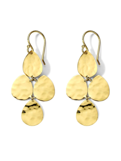 Shop Ippolita 18kt Yellow Gold Classico Crinkle Teardrop Cascade Earrings