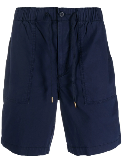 Shop Polo Ralph Lauren Drawstring-waist Cotton Shorts In Blau