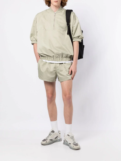 Essentials Half-zip Band-collar Sweatshirt In Grün