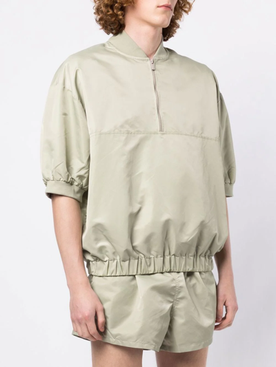 Essentials Half-zip Band-collar Sweatshirt In Grün