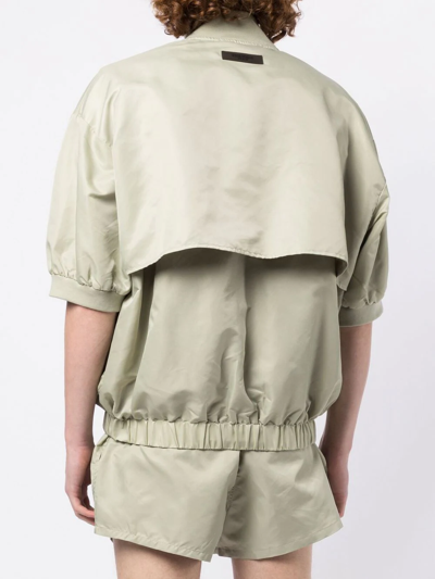 Essentials Half-zip Band-collar Sweatshirt In Grün