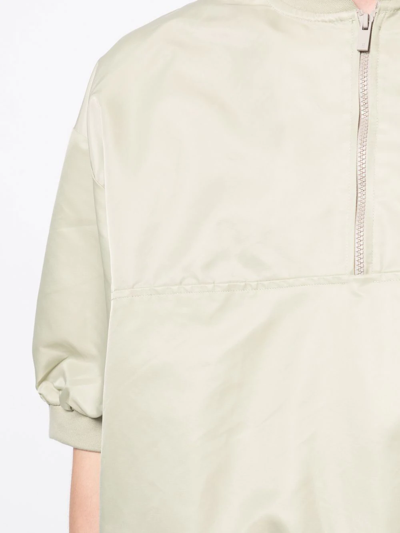 Essentials Half-zip Band-collar Sweatshirt In Grün