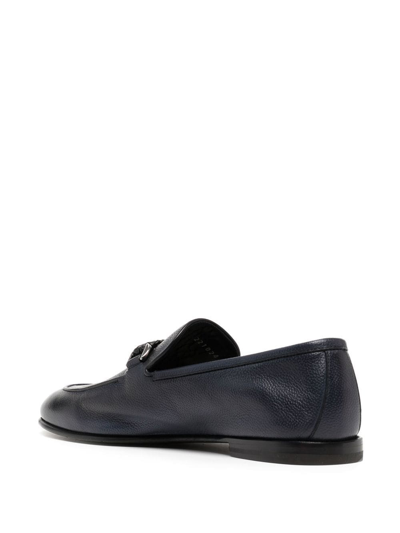 Shop Barrett Rixon Woven-strap Leather Loafers In Blau