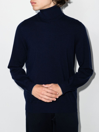 Brunello Cucinelli Cashmere Turtle-neck Sweater In Blau