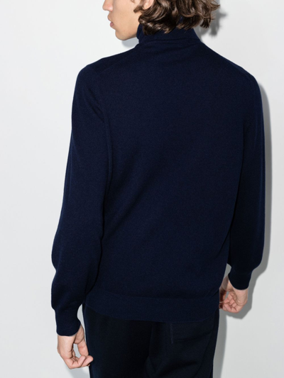 Brunello Cucinelli Cashmere Turtle-neck Sweater In Blau