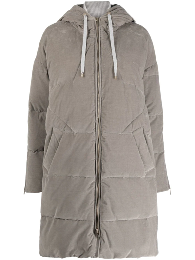 Shop Lorena Antoniazzi Zip-up Padded Coat In Grau